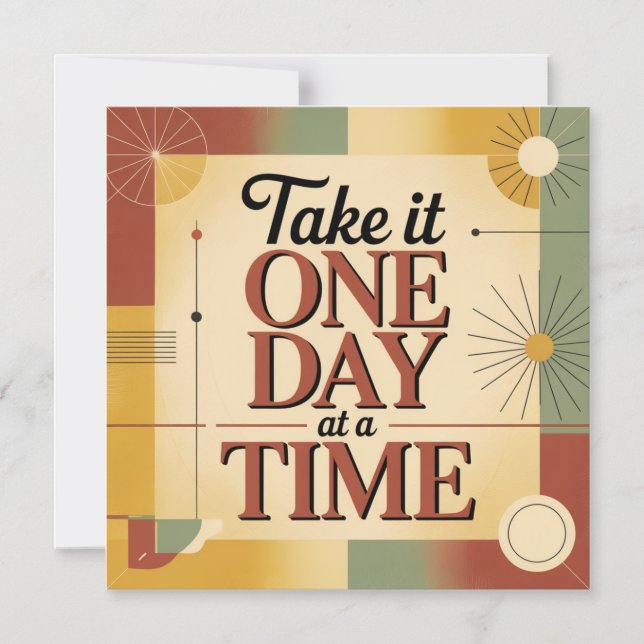 Take It One Day At A Time Magnetic Invitation (Front)