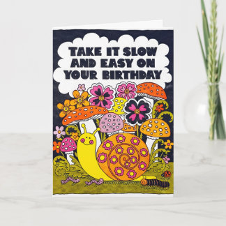 Take It Slow and Easy Birthday Letterpress Card