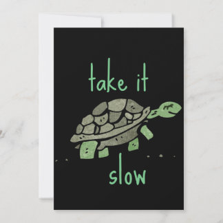 Take it Slow Cute Turtle Motivational Cute Gift Thank You Card