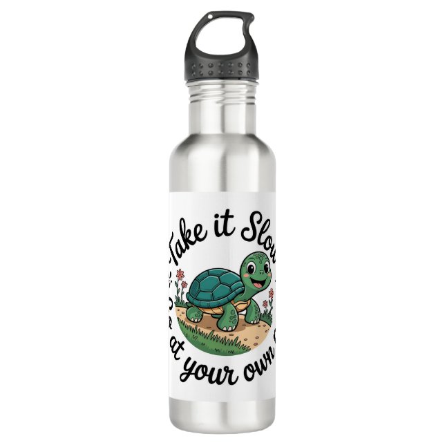 Take it Slow. Stainless Steel Water Bottle (Front)