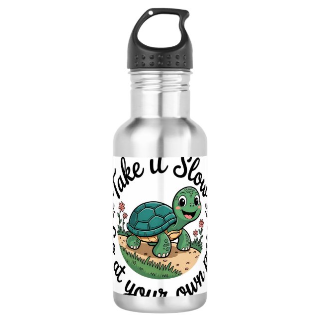 Take it Slow. Stainless Steel Water Bottle (Front)