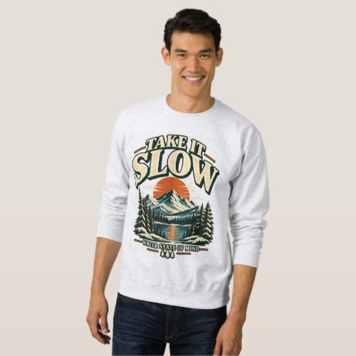 Take It Slow Vintage Mountain Sunset Sweatshirt –