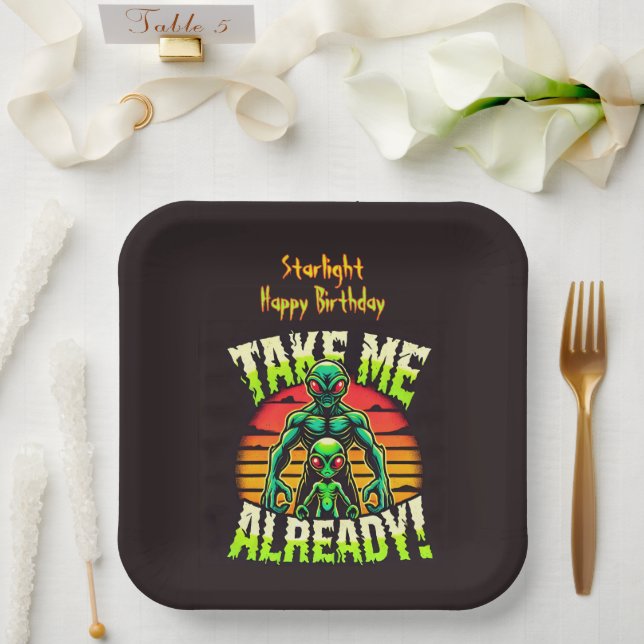 Take Me Already! Explore the Alien Universe Now!  Paper Plates (Wedding)