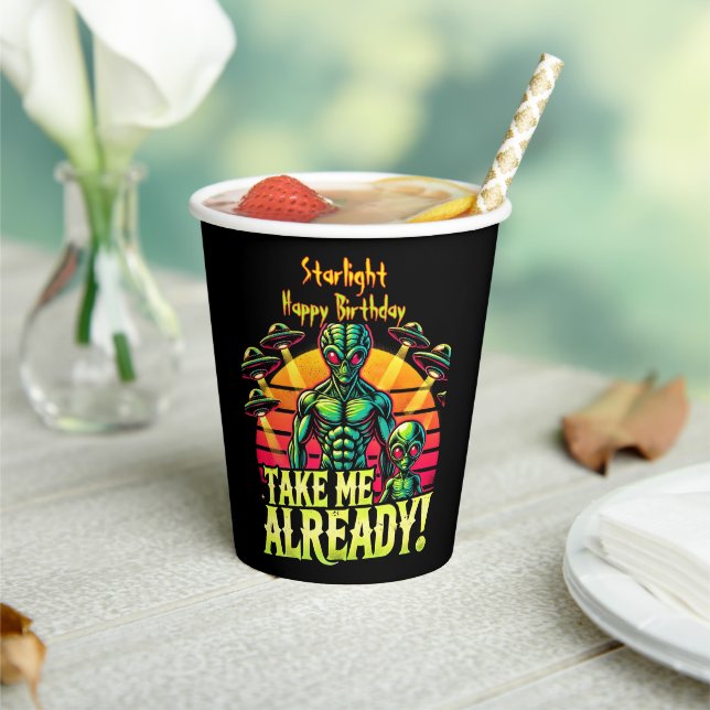 Take Me Already Vivid Cosmic Encounters Start Here Paper Cups (Insitu)