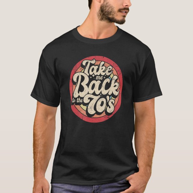 Take Me Back To The Seventies Retro Rainbow Circle T-Shirt (Front)