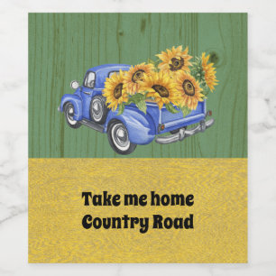 Take Me Home Country Road/ Vintage Truck Wine Label