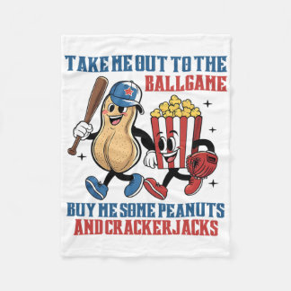 Take Me Out To Llgame Buy Me Some Peanuts Crackerj Fleece Blanket
