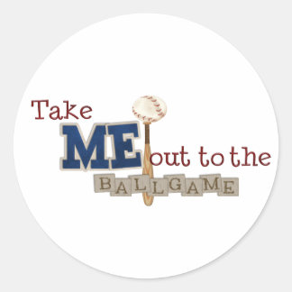 Take me out to the ball game classic round sticker