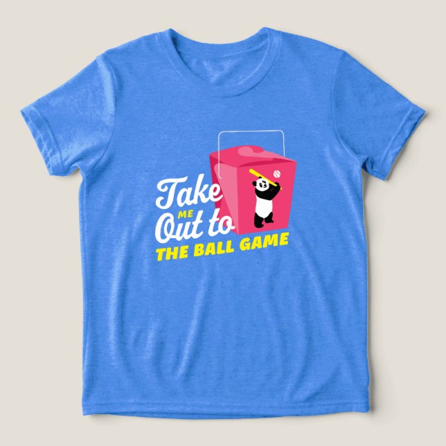Take Me Out to the Ball Game Take Out Container  Tri-Blend Shirt (Design Front)