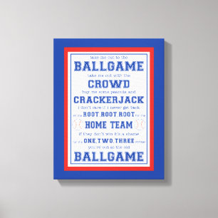 Take Me Out to the Ballgame, Baseball  Canvas Print