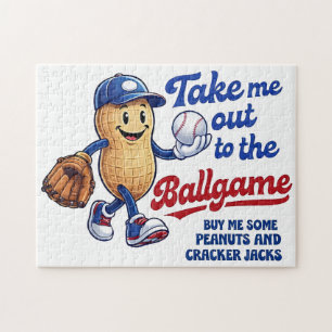 Take Me Out To The Ballgame Funny Baseball Jigsaw Puzzle