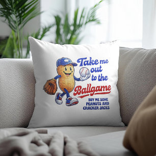 Take Me Out To The Ballgame Funny Baseball Throw Pillow