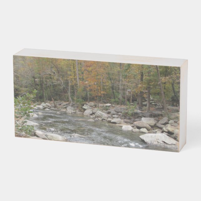 Take Me Out to the Creek Wooden Box Sign (Angled Horizontal)