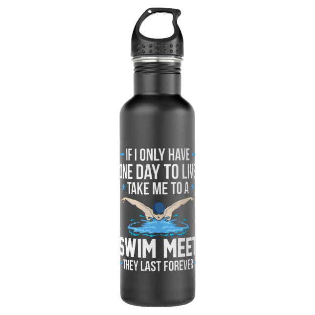Take me to a swim meet Funny Swimmer meme Stainless Steel Water Bottle (Front)