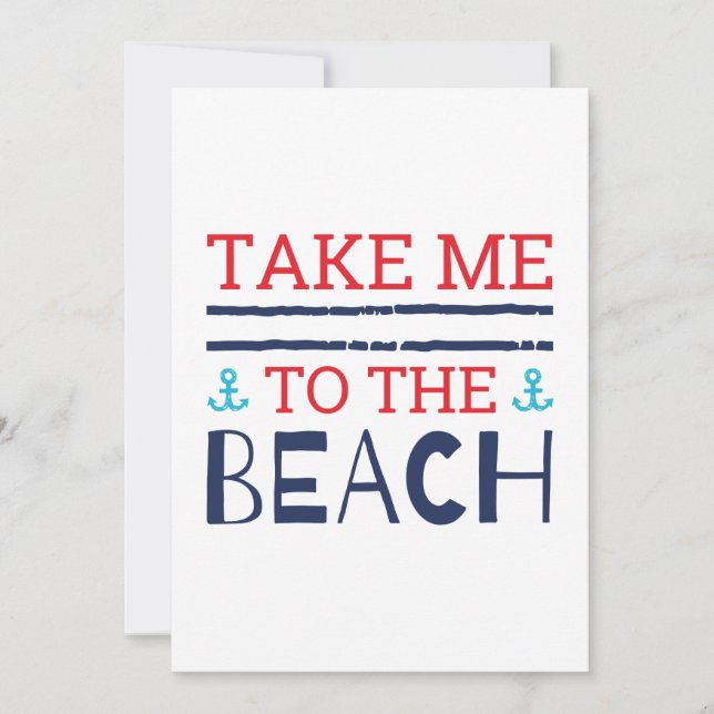 Take Me To The Beach Thank You Card (Front)