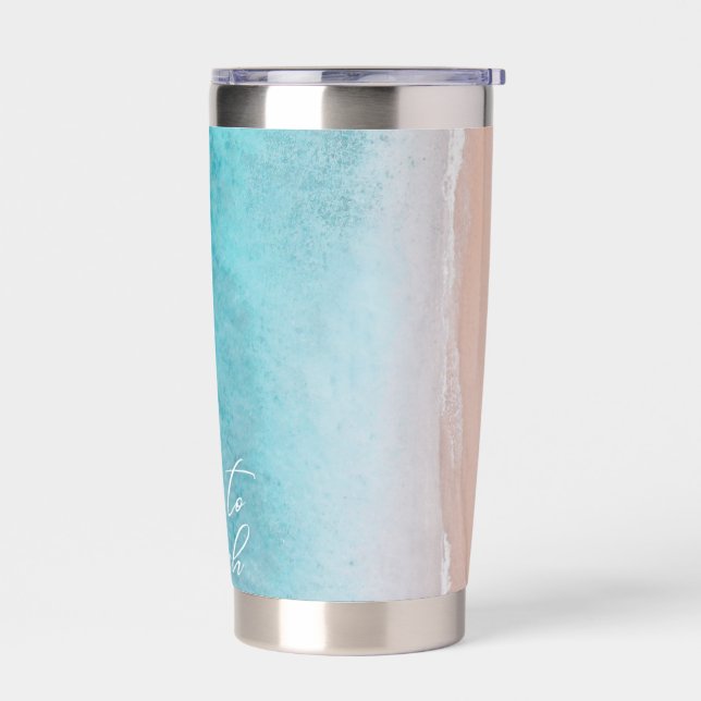 Take Me to the Beach Travel Mug Coffee Cup  Insulated Tumbler (Left)