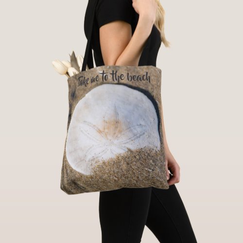 Take Me To the Beach White Sand Dollar Photo Tote Bag