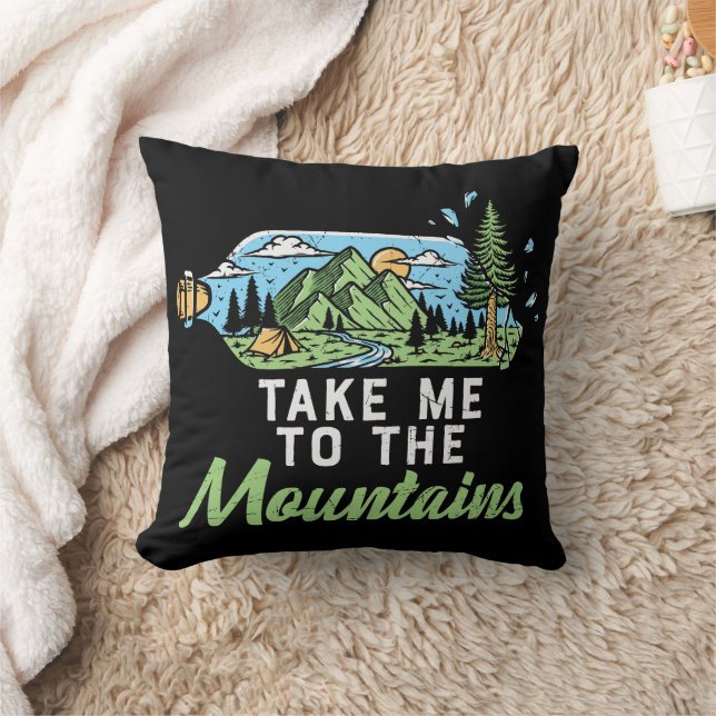 Take Me To The Mountains Throw Pillow (Blanket)