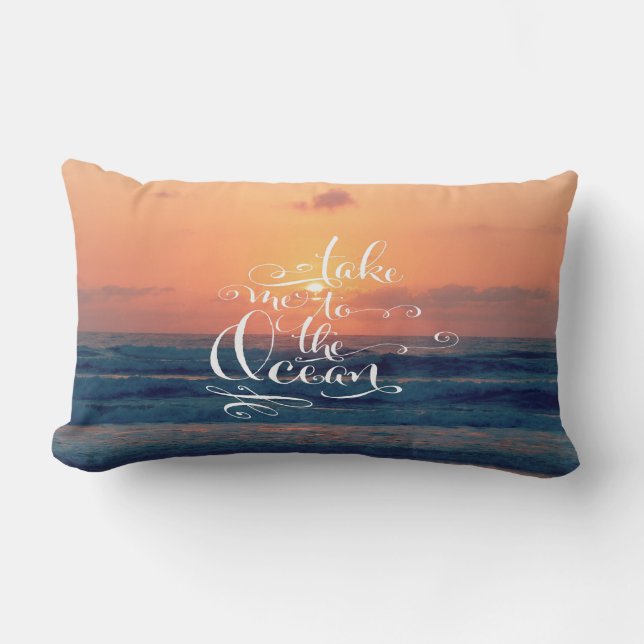 Take me to the Ocean Lumbar Pillow (Front)