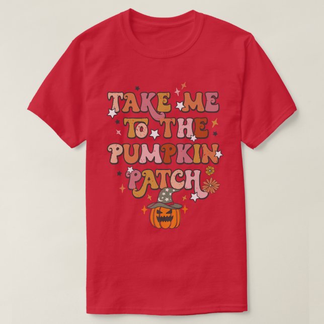 Take Me To The Pumpkin Patch Farm House Hello Fall T-Shirt (Design Front)