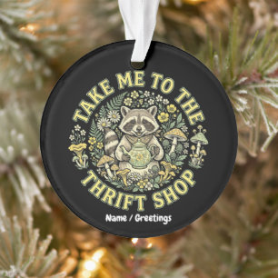 Take Me To The Thrift Shop Vintage Raccoon Cottage Ornament