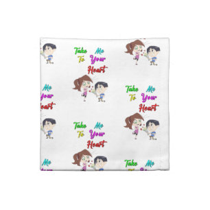 Take Me To Your Heart valentines Cloth Napkin