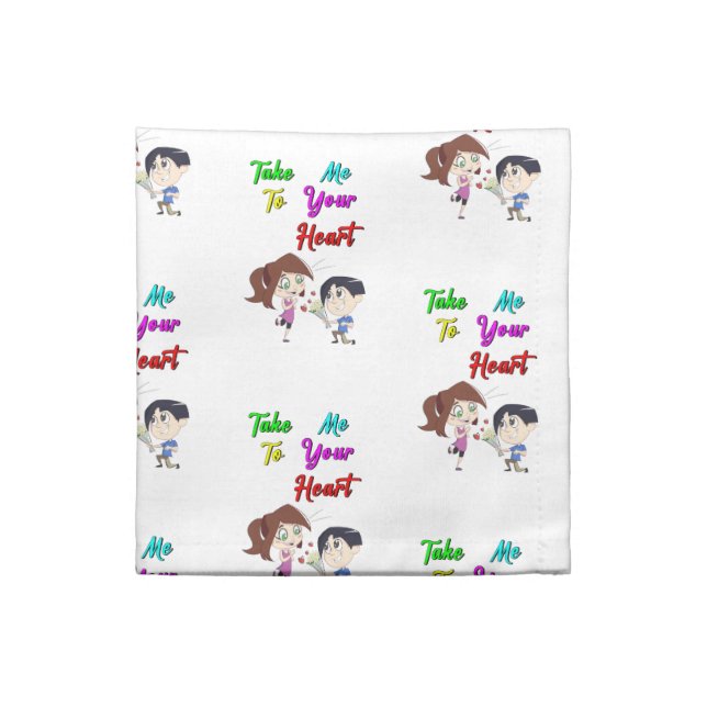 Take Me To Your Heart valentines Cloth Napkin (Quarter Fold)