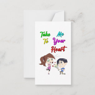 Take Me To Your Heart valentines Note Card