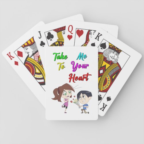 Take Me To Your Heart valentines Playing Cards