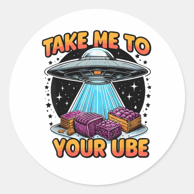 Take Me to Your Ube  Classic Round Sticker (Front)