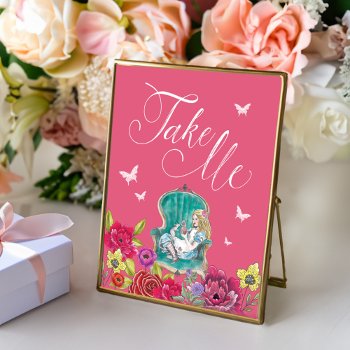 Take Me Vintage Alice In Wonderland Vibrant Floral Poster by moodthology at Zazzle