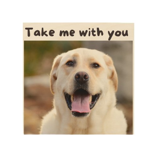 Take me with you cute puppy wood wall art