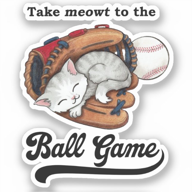Take Meowt to the Ball Game - Sales benefit PACR Sticker (Front)
