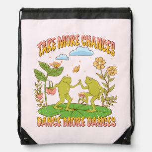 Take More Chances, Dance More Dances Drawstring Bag