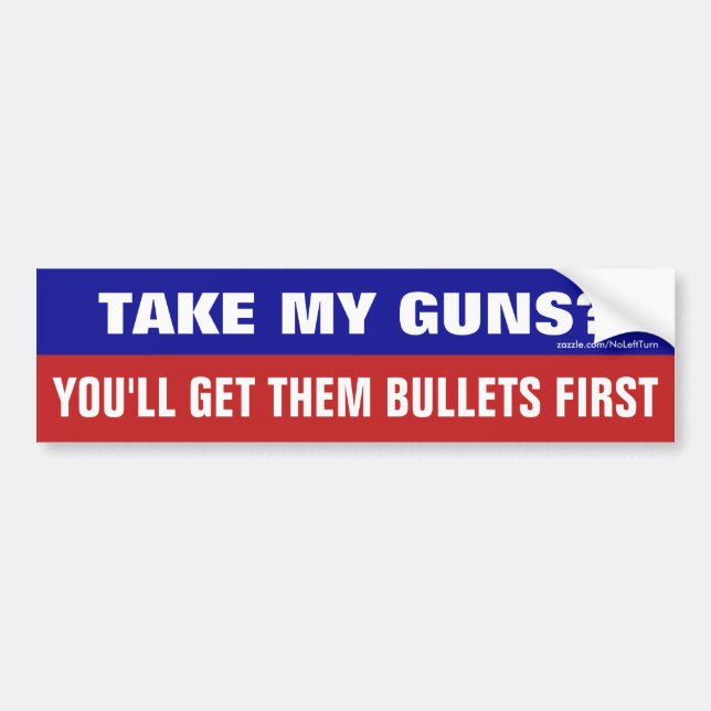 Take My Guns? You'll Get Them Bullets First Bumper Sticker (Front)