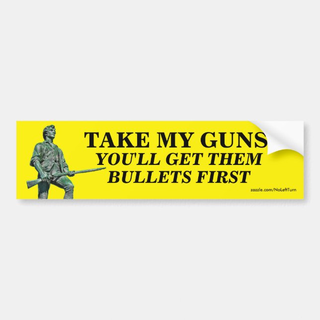 Take My Guns? You'll Get Them Bullets First Bumper Sticker (Front)