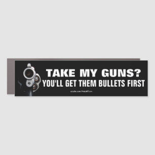 Take My Guns? You'll Get Them Bullets First Car Magnet