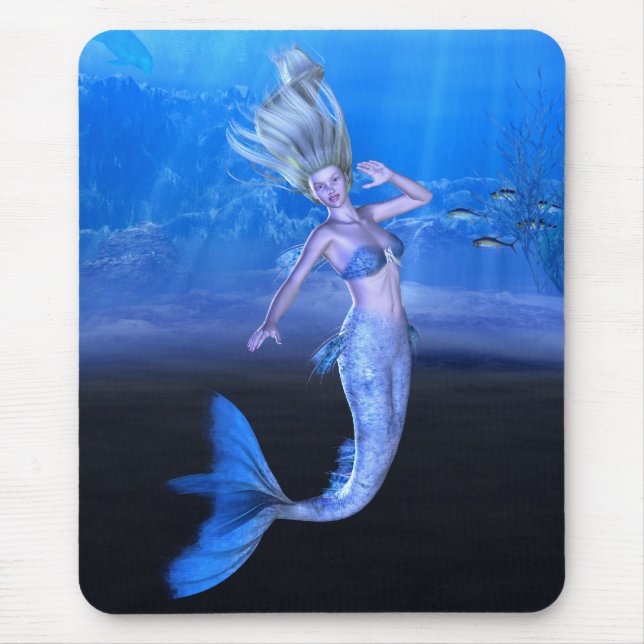 Take My Hand and Follow Your Heart Mermaid Art Mouse Pad (Front)