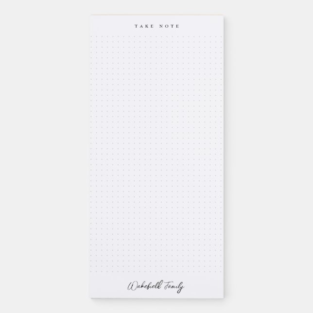Take Note Dotted Magnetic Notepad  | Your Name  (Front)