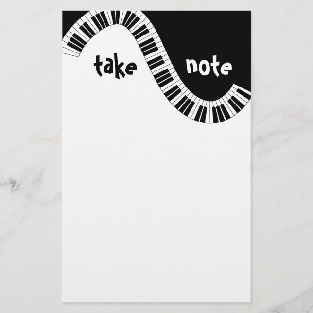 "Take Note" Musical Stationery (Front)