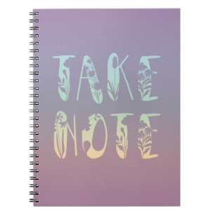 "Take Note" Pastel Purple Rainbow Notebook