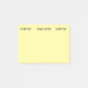 Take Note Yellow Music Post-it Notes