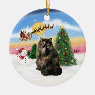 Take Off - Tortie Persian cat Ceramic Ornament