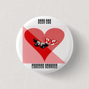Take Off Without Falling Heart Valentine's Day Button
