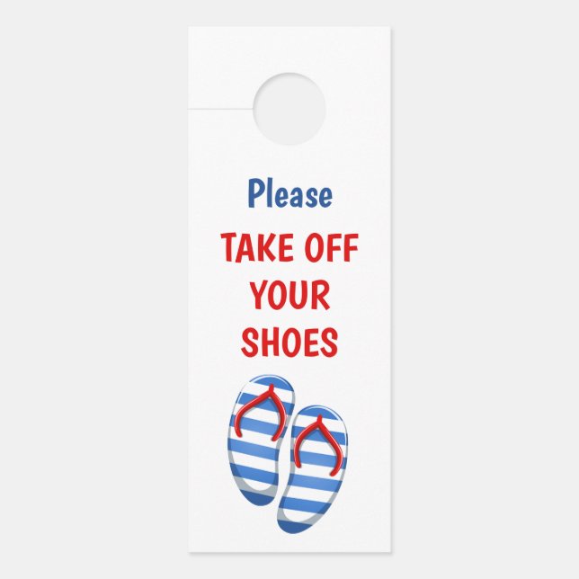 Take Off Your Shoes Sign (Front)