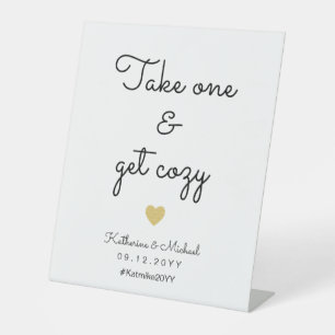 Take One and Get Cozy Winter Wedding Favor Sign