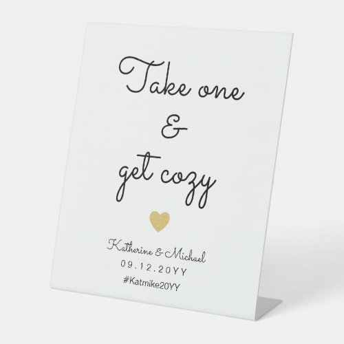 Take One and Get Cozy Winter Wedding Favor Sign 