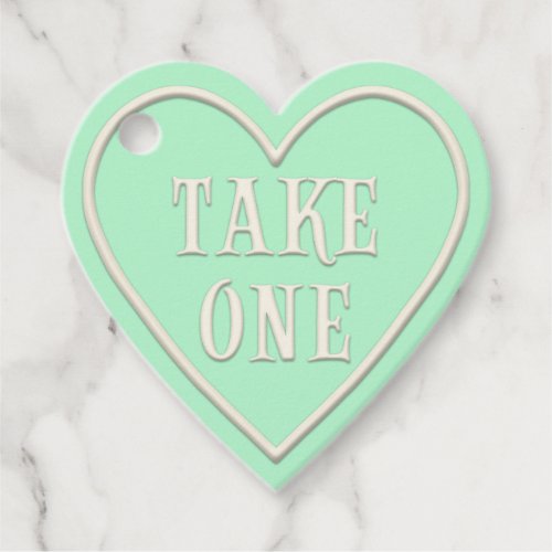 Take One Tea Party Green Heart Personalized Favor Tags