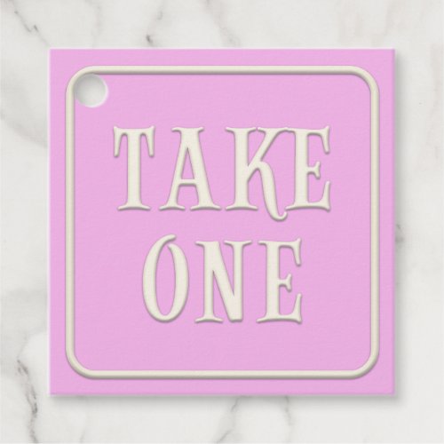 Take One Victorian Tea Party Pink Square Custom Favor Tags