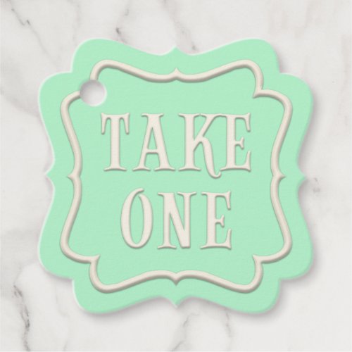 Take One Wonderland Tea Party Green Personalized Favor Tags